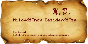 Milovánov Dezideráta névjegykártya